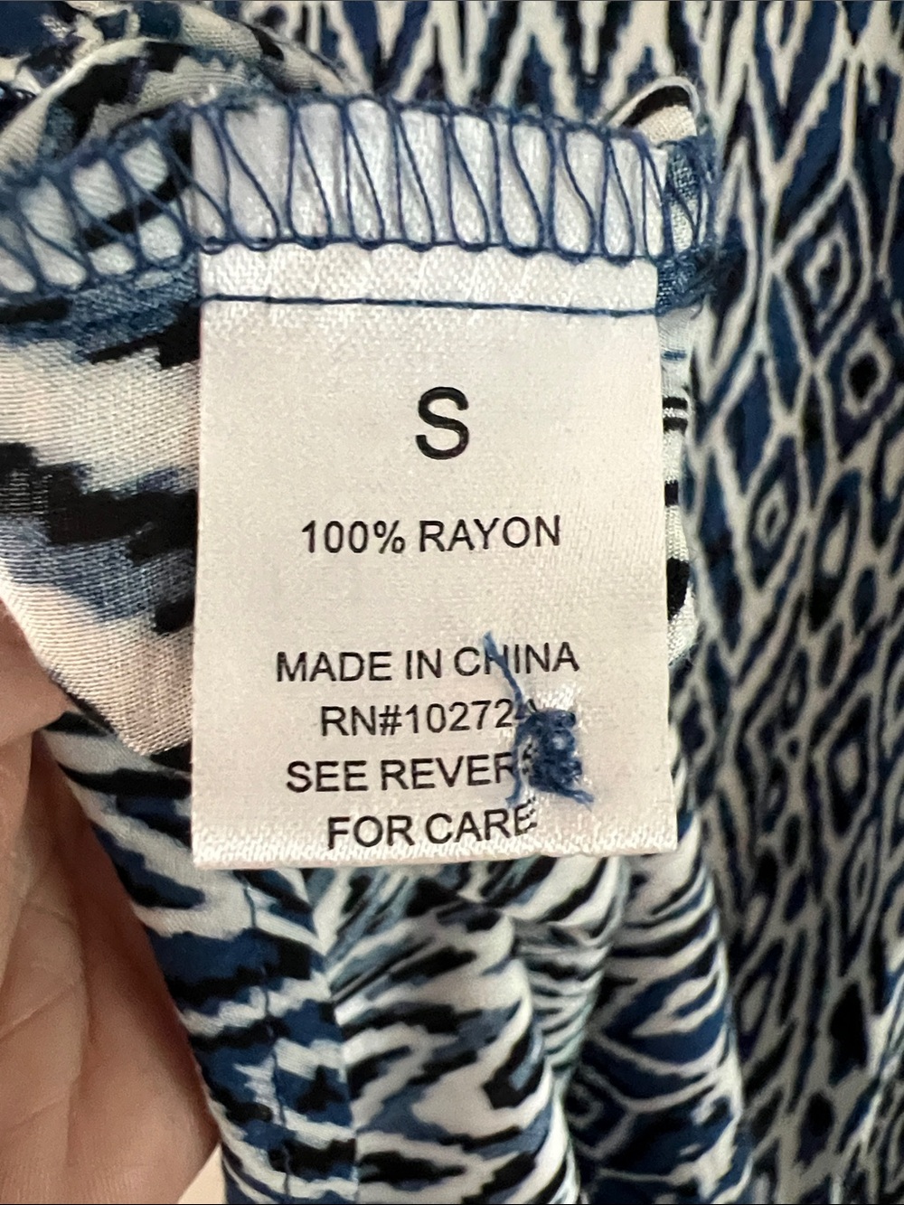Boho Geometric Ikat Print Tunic Blouse Sz S - Picture 5 of 5